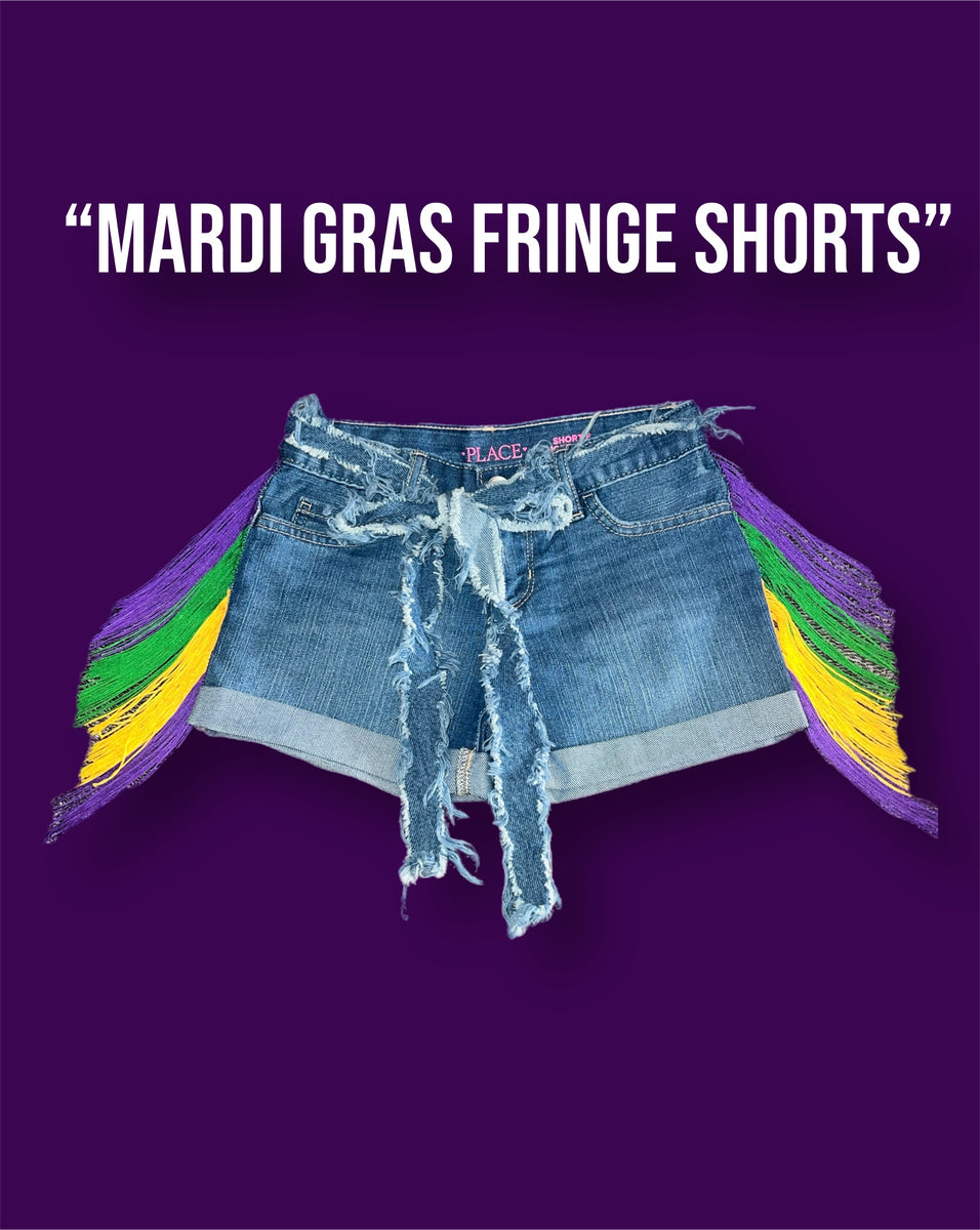 mardi gras fringe poncho