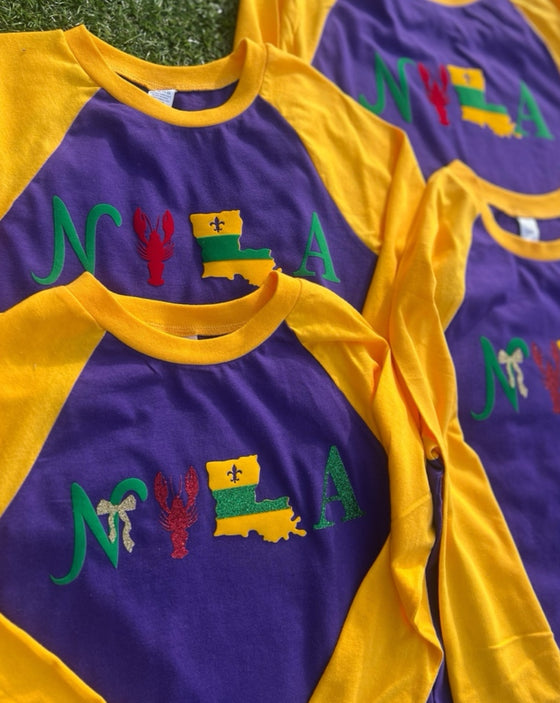 “Mardi Gras SZN Tee” Kids-Adults(Glitter)