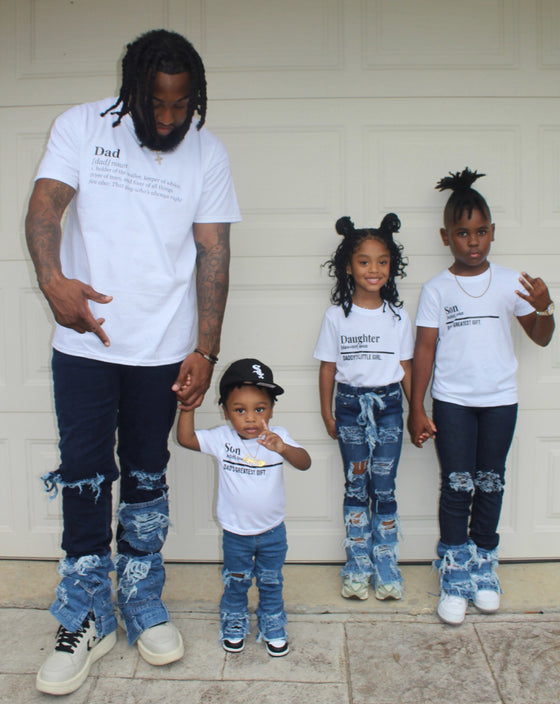 “Mommy/Dad & Me Stacked Jeans Set” (Two-Color)✨