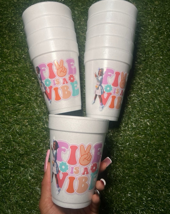 “Picture Cups” (5) Styrofoam