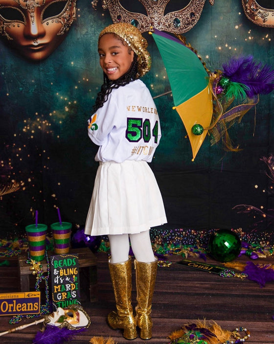 “Mardi Gras Jersey Tee” (3 Colors) Girls