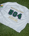 “Mardi Gras Jersey Tee” Cropped (5 Colors) Adults