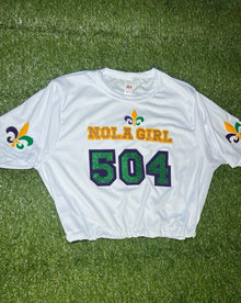  “Mardi Gras Jersey Tee” Cropped (5 Colors) Adults