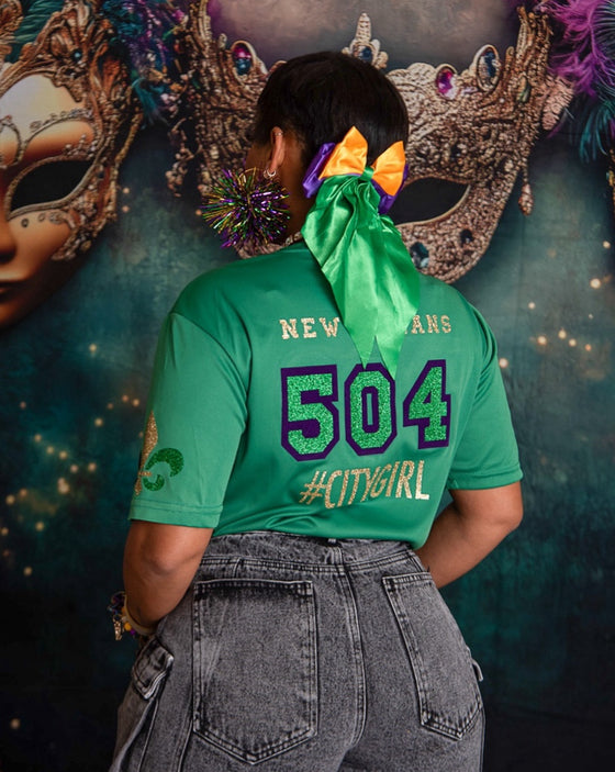 “Mardi Gras Jersey Tee” (5 Colors) Adults